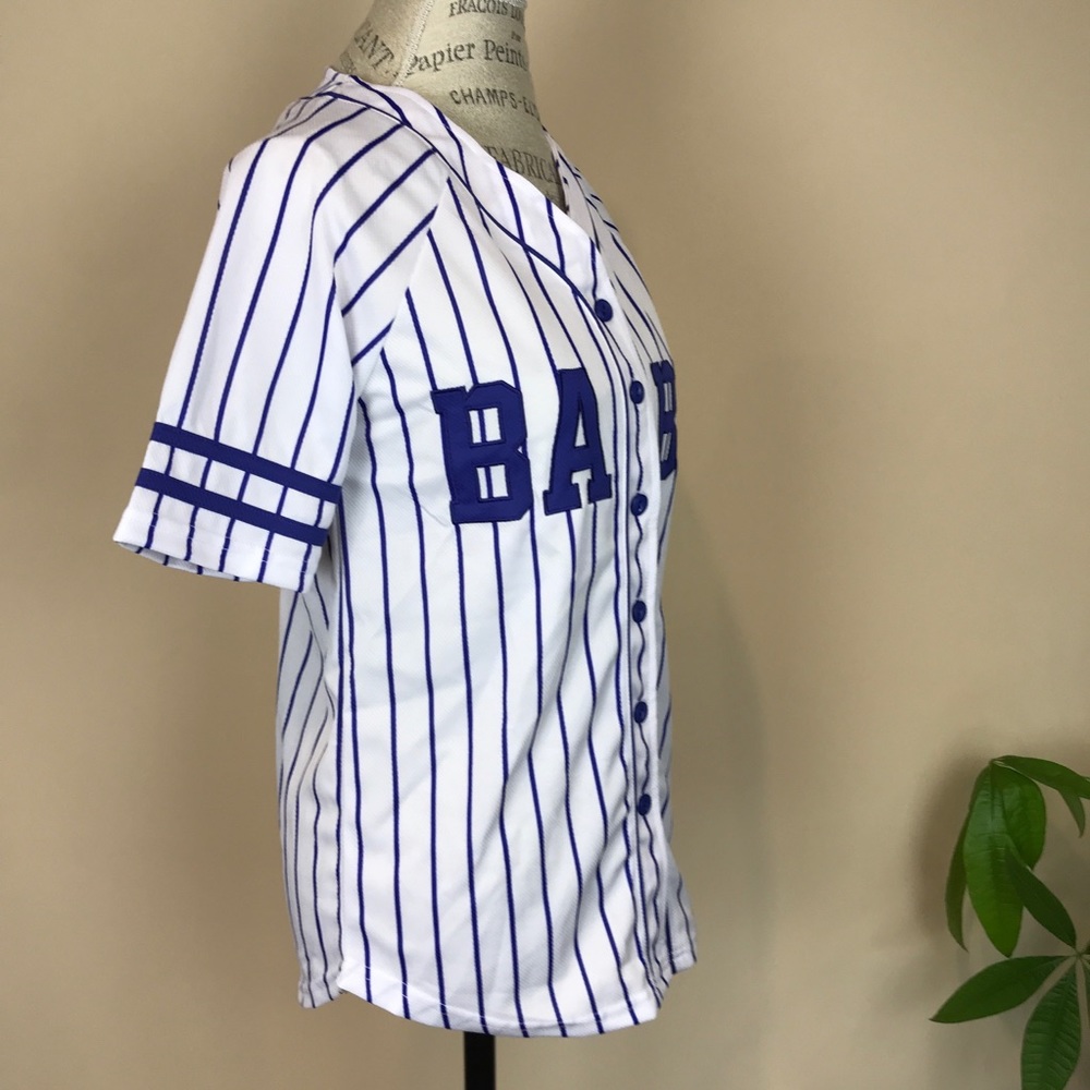 BABE Blue white striped baseball jersey - Picture 4 of 6